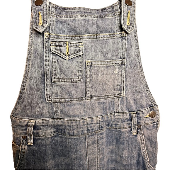 Free People Washed Denim Overalls Medium Wash 27 - Picture 8 of 10